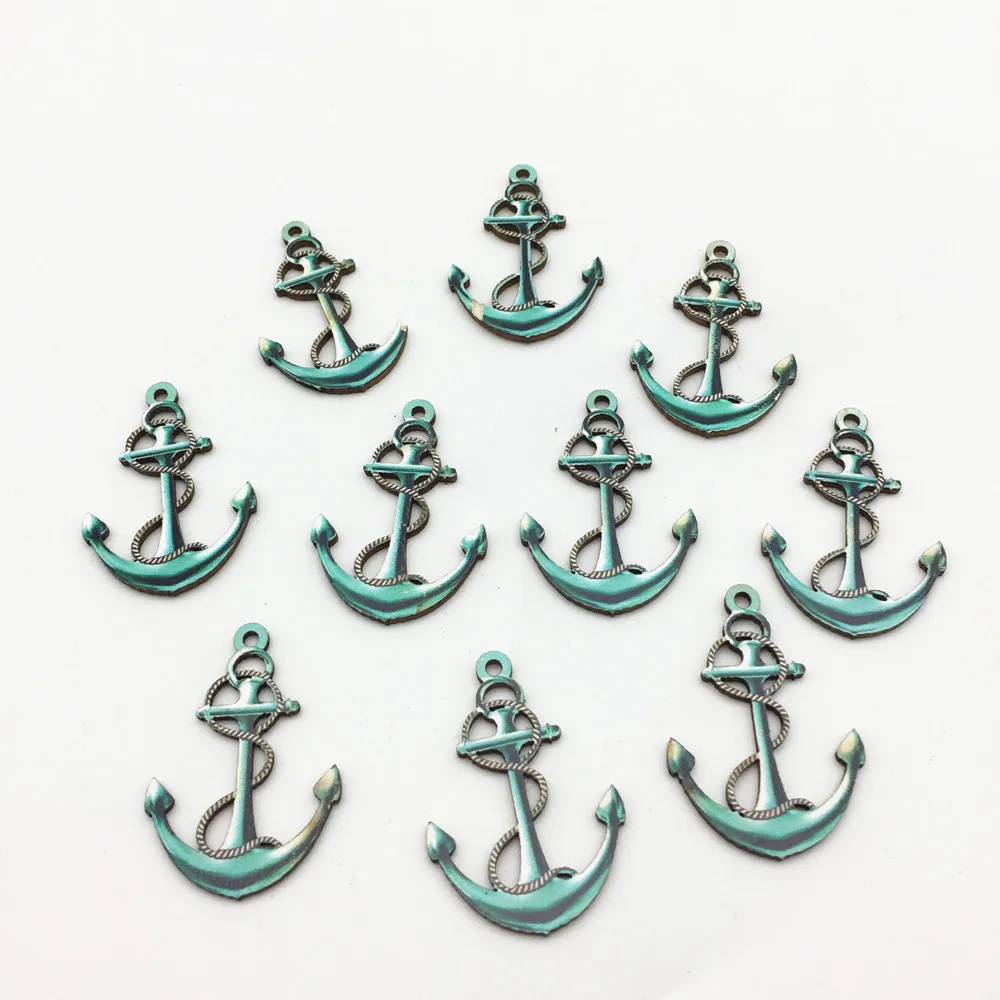 

50pcs 37x25mm Blue Wood Anchor Buttons Pendants Buttons Embellishments Scrapbooking DIY Crafts Tags