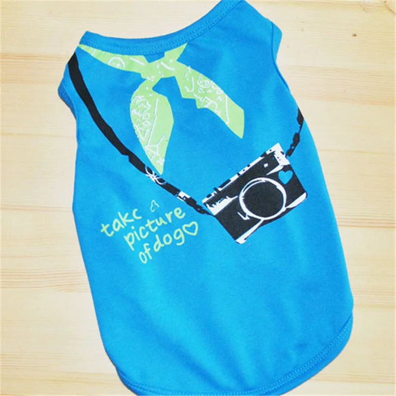 Летняя одежда для собак жилет щенков голубой галстук бабочка|dog t shirt|dog vestt shirt for dog