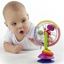 Новое прибытие Горячая Высококачественная детская пластиковая развивающая игрушка с трехцветной вращающаяся ветряная мельница пояс присоска подарок