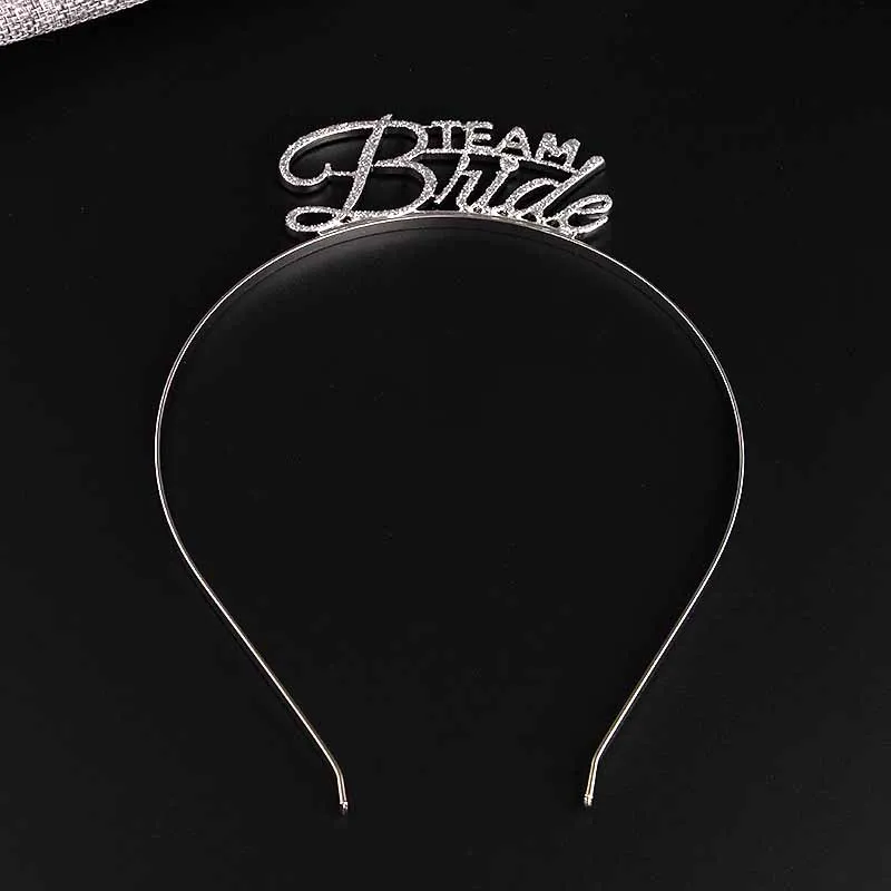 Bridesmaid Team Bride Tiara Crown Headband Bachelorette Hen Party Bride