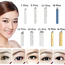 10 шт./компл. U Форма конические лопатки для бровей Иглы татуировки перманентный микроблейдинг иглы для 3D вышивка ручной татуировки части от ручки