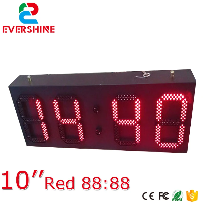Red Color Outdoor Weatherproof Down Timer Clock LED Sign Display for 10 ...