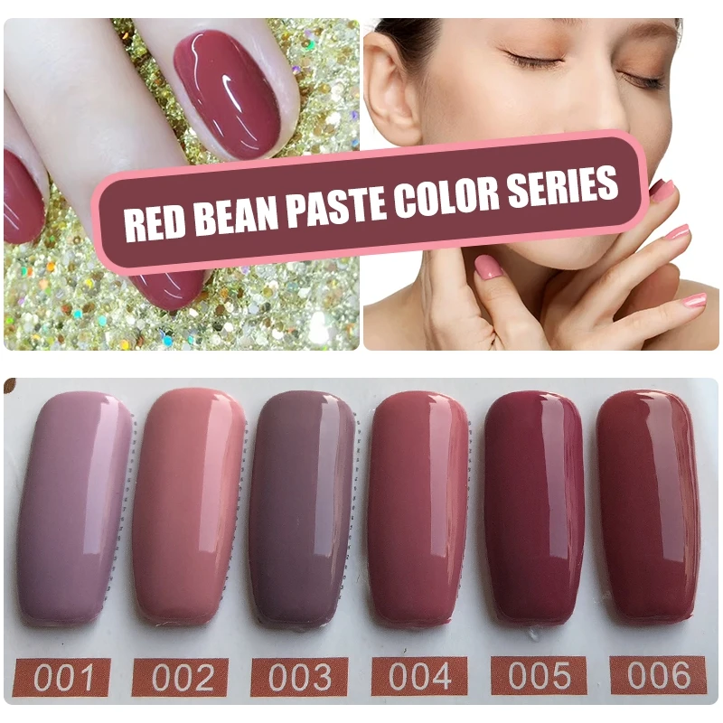 YIFEI высокое качество УФ-гель для ногтей набор 10 мл замачиваемый лак для ногтей Vernis полуперманентные украшения ногтей УФ-гель лак 6 шт - Цвет: Red Bean Paste Color