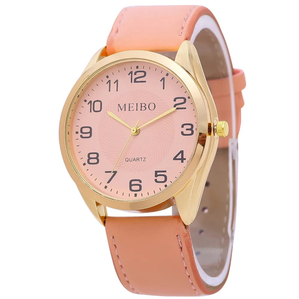

Relojes Mujer Quartz Watch Women Brand Horloges New Fashion PU Leather Quartz Number Hour Wrist Watch Gift Relogio Feminino P40