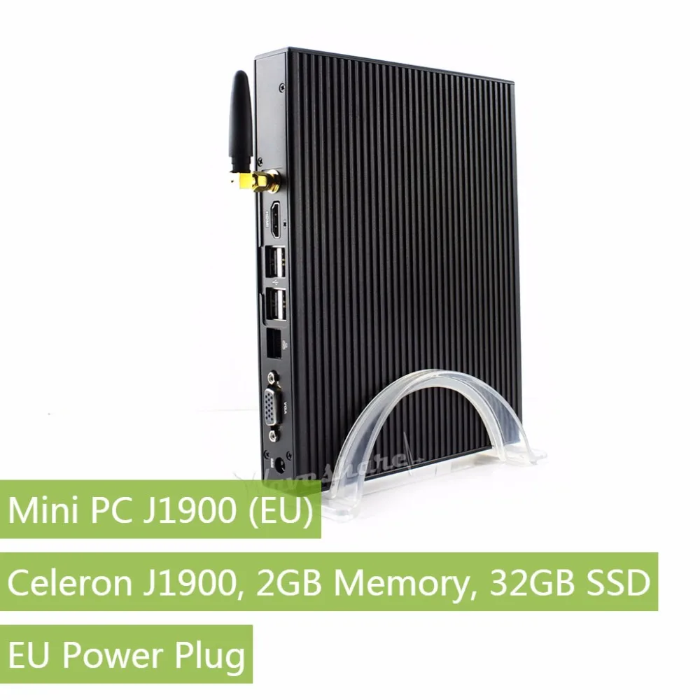 

Mini PC,Features Intel Celeron J1900,2GB Memory,32GB SSD,with EU Power Plug,CPU Frequency: 2GHz -2.41GHz,Graphics/WiFi/Bluetooth