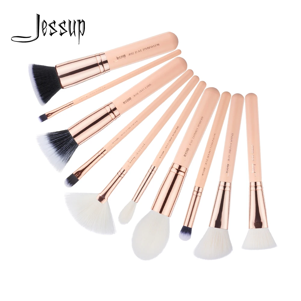 

Jessup brushes 10pcs Makeup Brushes Set maquiagem profissional completa Powder Foundation Fan Lip Concealer Brushes T451