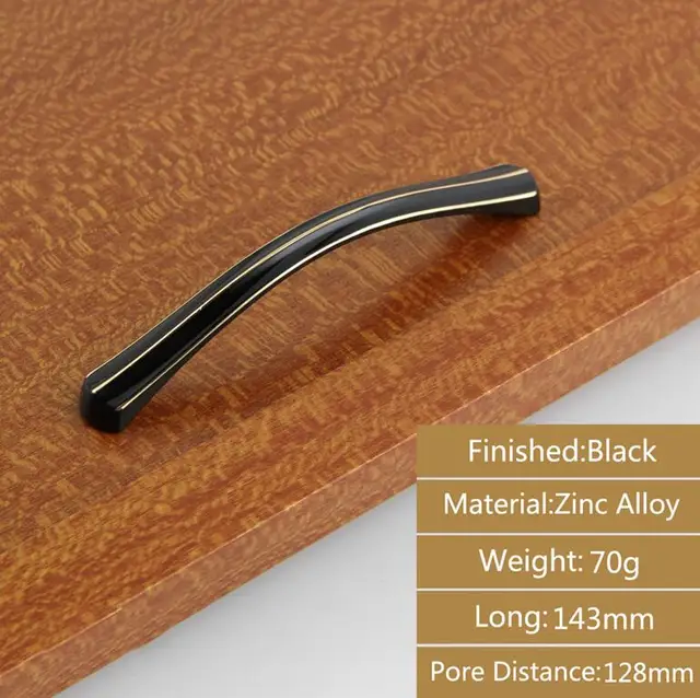 Negro Muebles Manijas Perillas Del Gabinete Puerta de La Cocina Manija