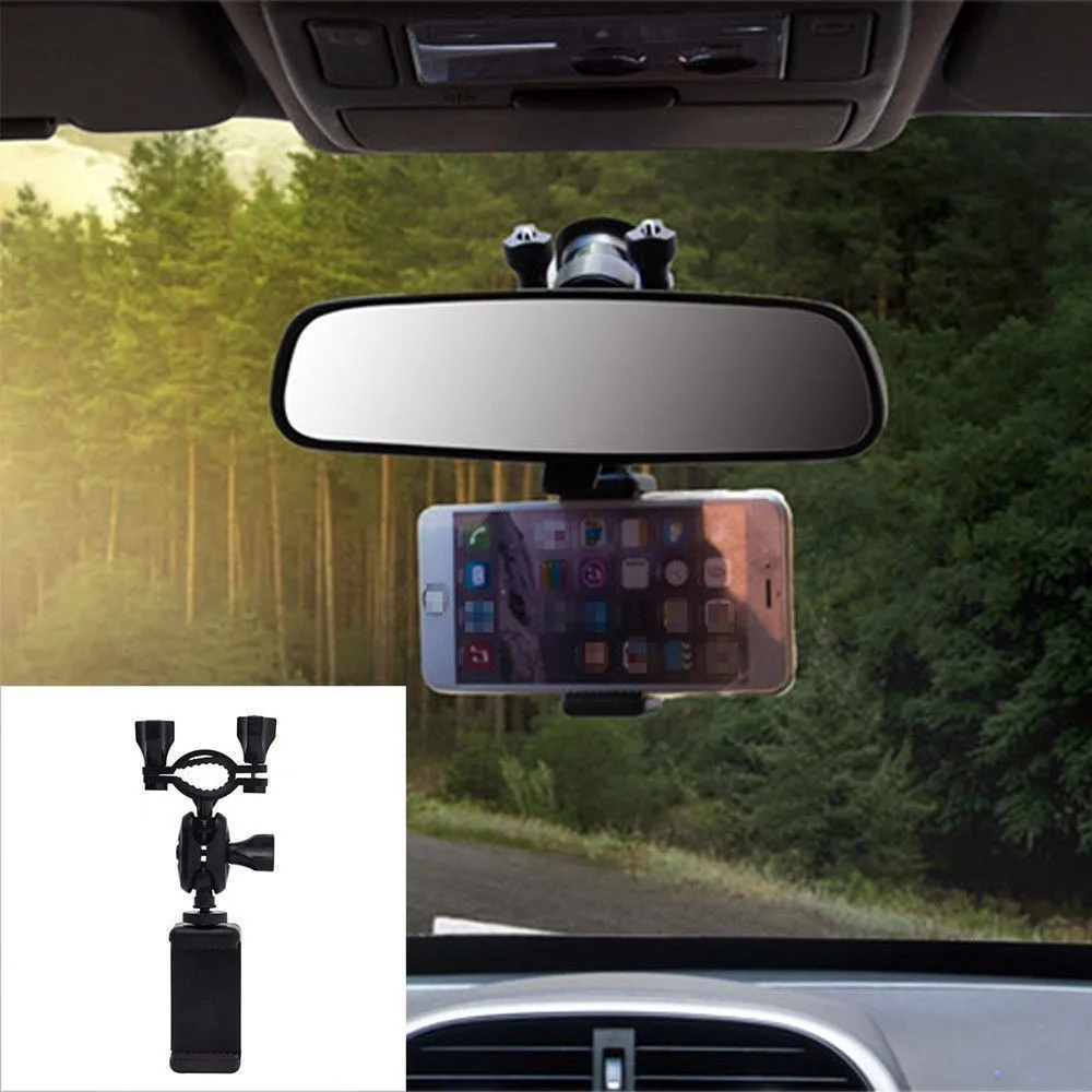 Universal car rear view mirror phone holder for iphone for samsung gps