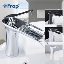 Frap neue Becken Armaturen Wasserfall Bad Wasserhahn Einzigen handgriff Waschbecken Mischbatterie Bad Antiken Wasserhahn Messing Waschbecken Wasser Kran Silber