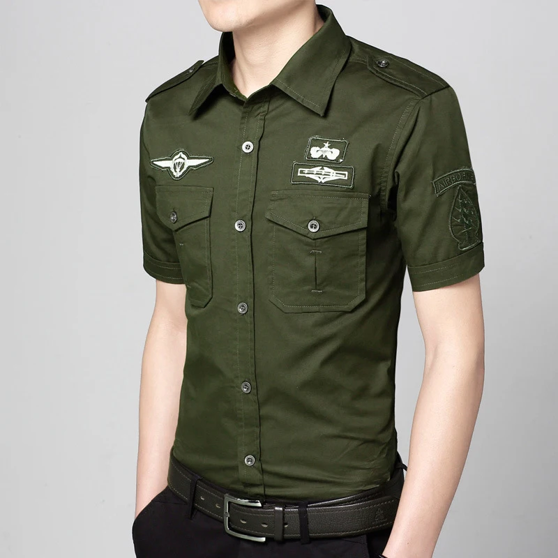 

Fashion Mens Cotton Shirts Brand Men Clothing Jeep Shirt Summer Style Military Casual Short Sleeve Shirt Male Plus Size M-5XL