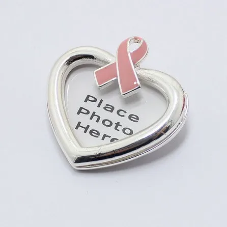 

PBR012(1), 4*2cm Promotional Gift Prevent Breast Cancer Pink Ribbon Enamel Brooch Pin Photo Frame