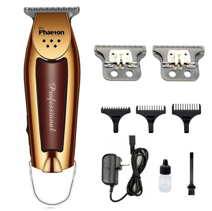 100-240V Hair Trimmer professional Hair Clipper Beard Trimmer Men's Hair Cutter Barber haircut machine 0.1mm Cutting 15W - Цвет: golden add 2 blades