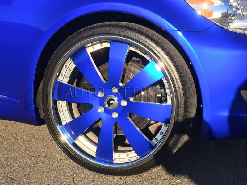 blue glossy metallic chrome film 33