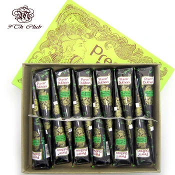 

1 Dozen/12 Pcs PREM Henna Tattoo Paste Brown Cones,100% Natural Indian Mehndi Henna Tatoo Paste Cream Hand Finger Body Paint 30g