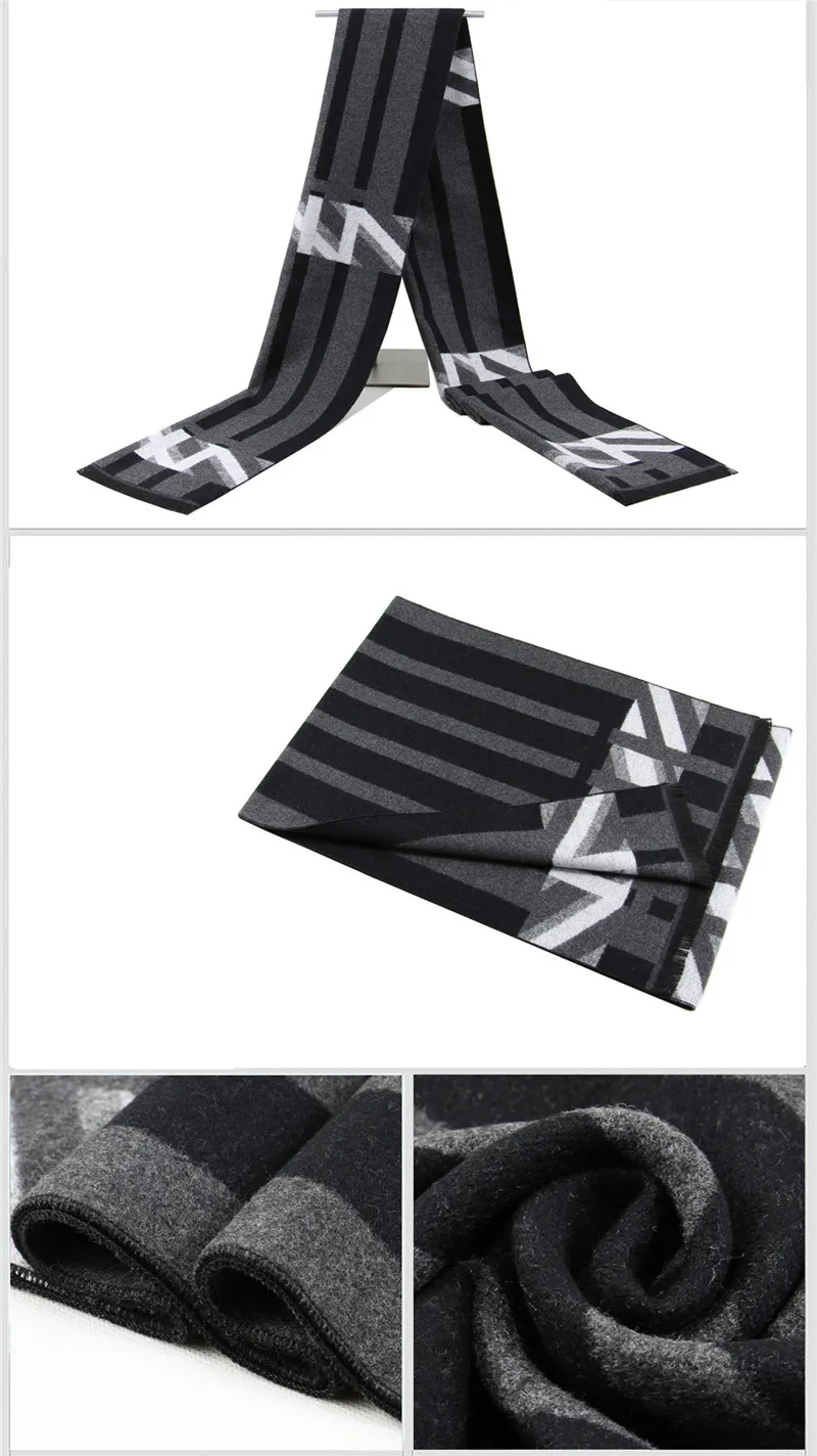 men scarf style Scarf Strip Solid Plaid Wool Scarf Luxury Classical Warm Long Soft Cashmere Winter Scarves for Men Winter Accessories man scarf