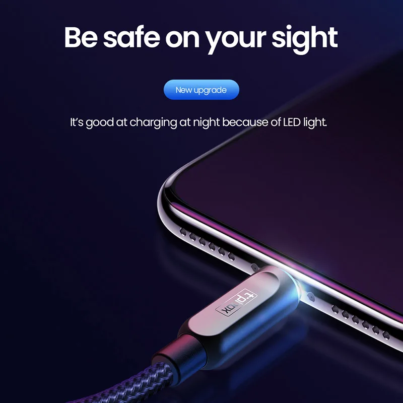 T phox LED Освещение USB кабель для iPhone 11 Pro MAX 8 7 6 зарядный iPad Быстрая зарядка передачи