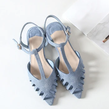 

Vogue Cuts-out Flat Sandals Women Pointed Toe Summer Beach Sandals Women Soft Solid Summer Sandals Shoes SWA0087