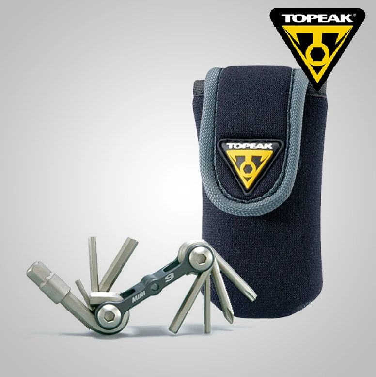 

legant one piece super-light folding TOPEAK MINI9 Multi Function Bike Tool Hardened Multitool w/ Bag TT2409 Bicycle repair tools
