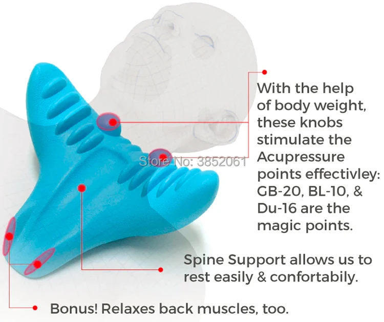 Продукт Акупрессура машина c-отдых поддержка шеи Подушка Расслабление плеча шеи натяжение Массажер подушка