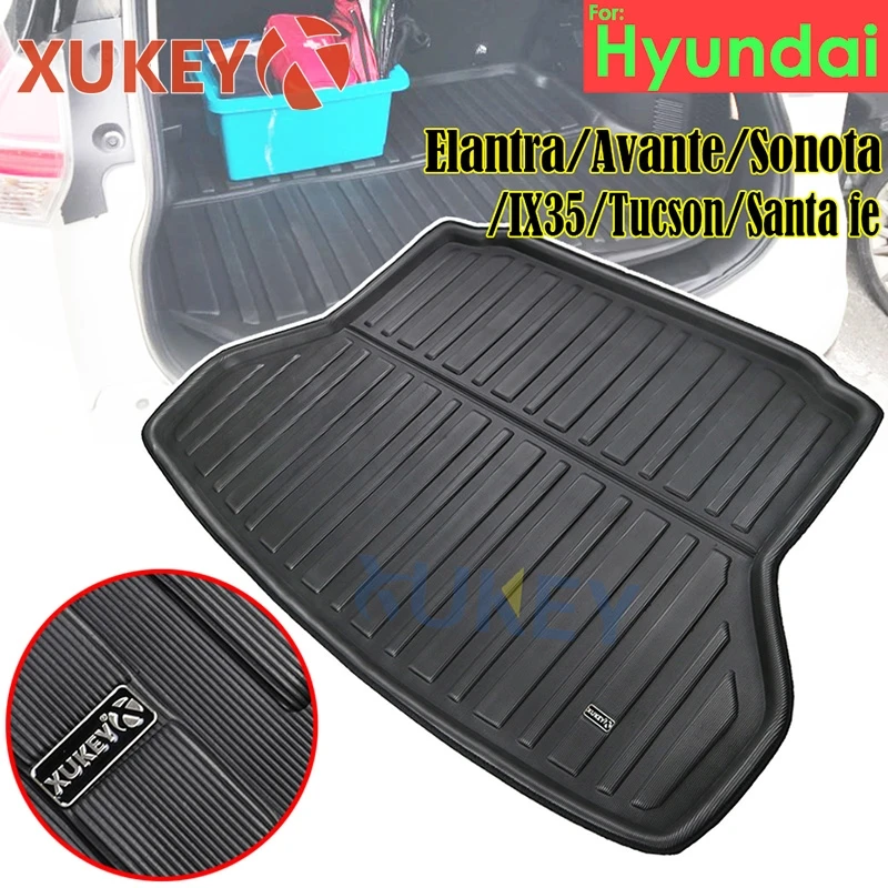 XUKEY поддон багажника для hyundai I35 Elantra Avante AD Sonata IX35 Tucson Santa Fe DM 2010- с учетом заднего багажника