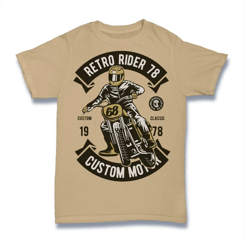 Ретро Rider футболка Новинка 2019 года Летний Стиль Уличная Хлопок для мужчин; короткий рукав креативная футболка футболки для девочек