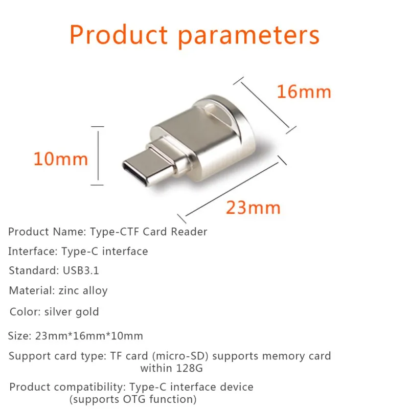 Мини металлический USB 3,1 type C Micro SD TF считыватель карт OTG адаптер для смартфона планшет кардридер дропшиппинг