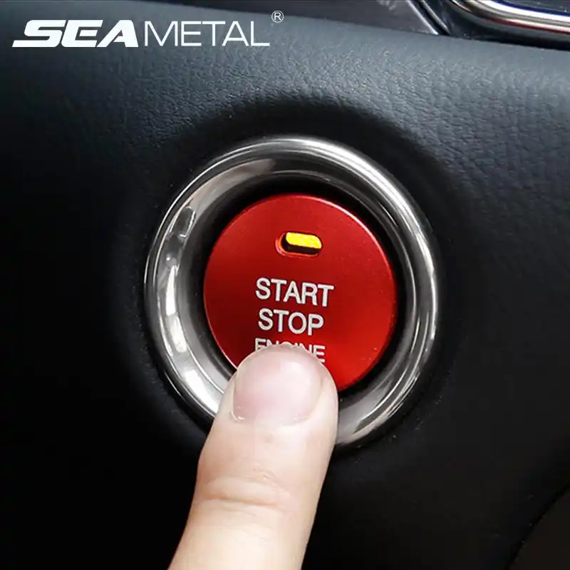 1x Silver Car Engine Start Stop Button protect Cover For Mazda 3 Axela 2017 2018