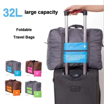 

1pc Portable 32L Large Capacity Folding Handbags Overnight Airplane Travel Trolley Bags for Outdoor Sports