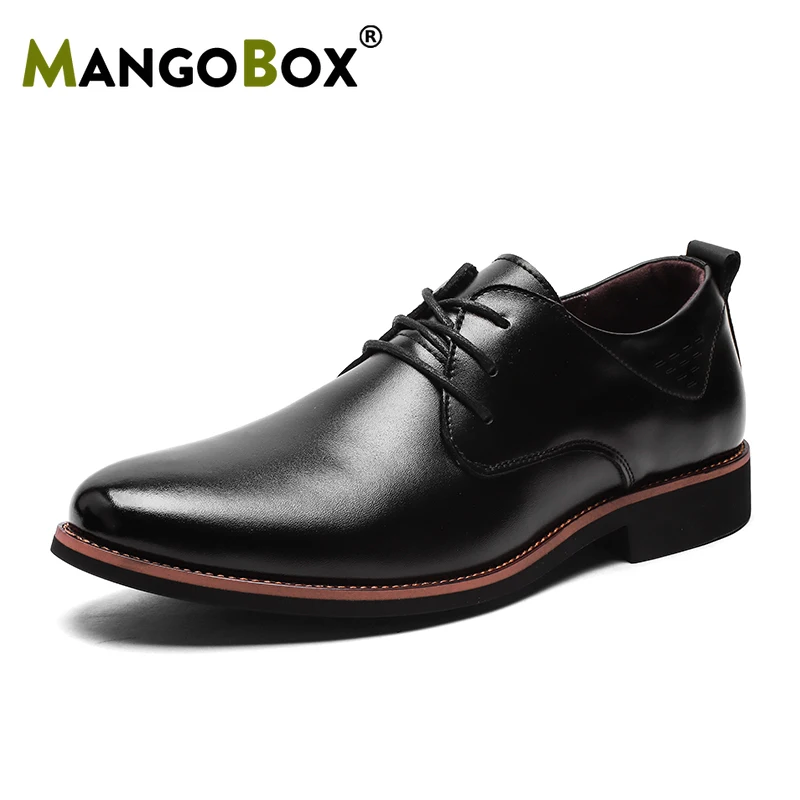 

Genuine Leather Shoes Men Soft Breathable 2019 Pig Skin Dress Shoes Spring/Summer Comfortable Basic Lace-Up Formal Shoes