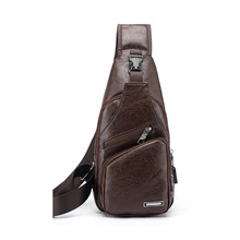 Премиум мода Мужская мода Кроссбоди одно плечо сумка USB Спортивная Уличная Повседневная нагрудная сумка