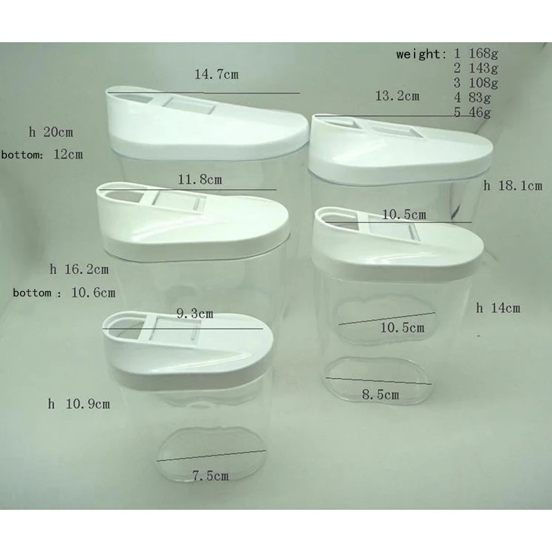 5 шт. коробка для хранения еды прозрачный контейнер набор с Pour кухонные крышки еда герметичные закуски сухофрукты зерна бак для хранения зерновых коробок