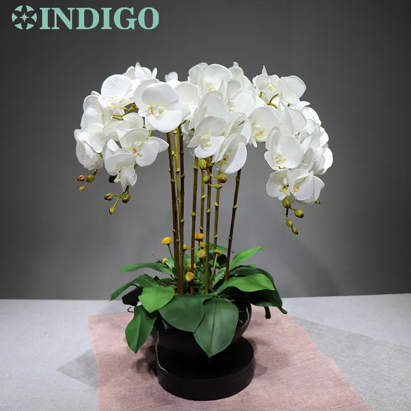 

3D Phalaenopsis Champagne Orchids (7 Flowers/Stem) Real Touch Flower Wedding Flower Floral Party Free Shipping