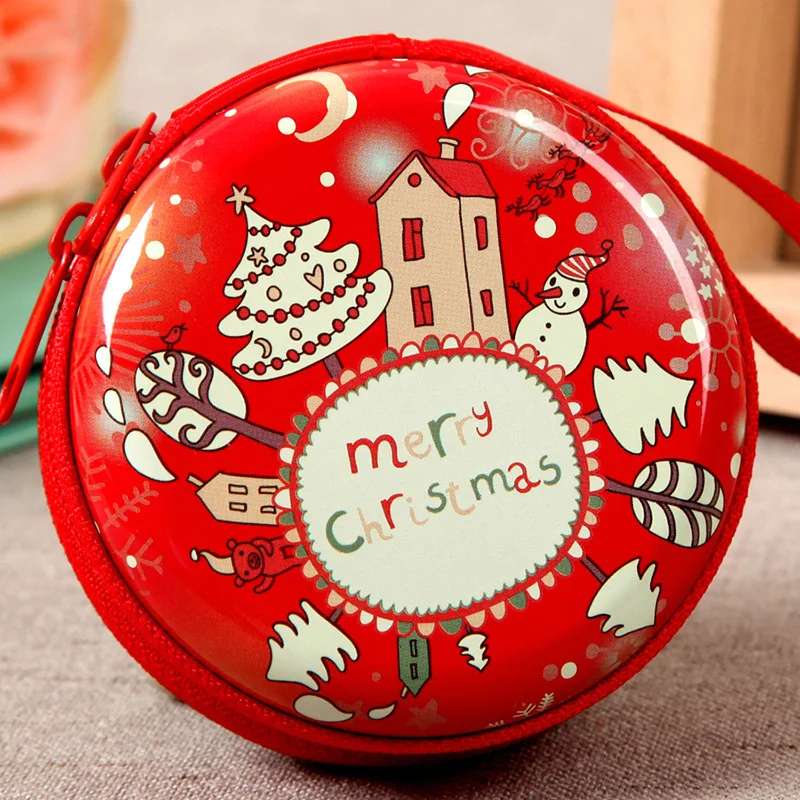 prativerdi Santa Claus Mini Storage Bag Money Box For USB Cable Coin Holder as a Christmas Gifts Zipper Lock Travel organizer11