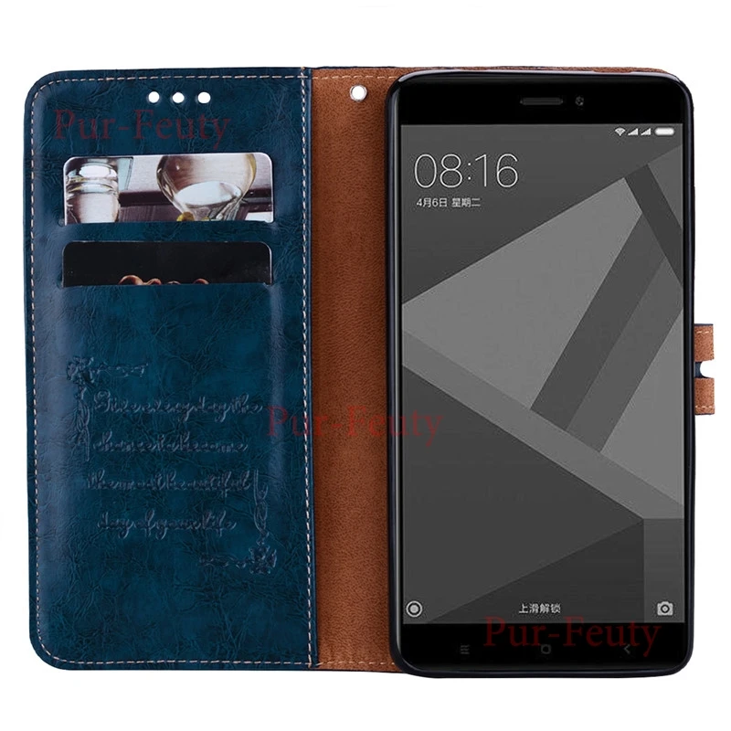 Модный флип чехол бумажник для Xiaomi Redmi Note 4 Note4 роскошный кожаный с текстурой