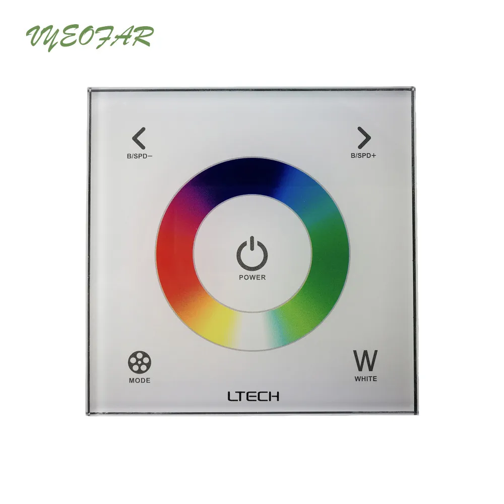 

Ltech Led RGBW Controller AC110V 240V Input DX4 2.4G RF Remote and DMX512 Controller Touch Control RGB RGBW Strip Controler