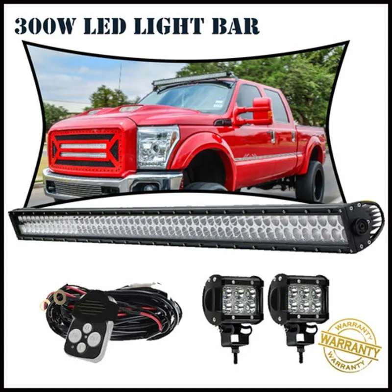 

52 Inch 300W Car LED Light Bar STRAIGHT Spot and Flood Combo Beam For Offroad Jeep Truck ATV PICKUP Driving Lamp 4x4 +Wiring
