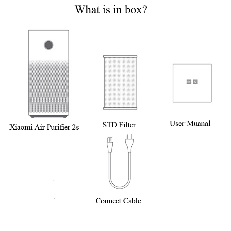 Upgrade Xiaomi Air Purifier 2S Smart OLED Display Smartphone Mi Home APP Control Smoke Dust Peculia