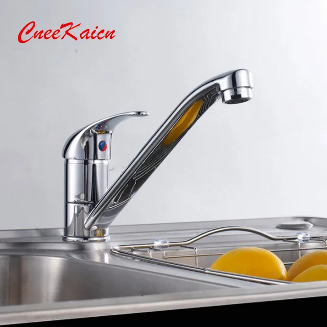 Special Offers chrome ABS kitchen mixer tap Single Hole Bathroom Basin Mixer Hot Cold Tap Antique Faucet 