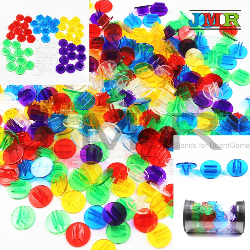 

High Quality 50pcs/Tube Rainbow Translucent Plastic Game Card Stands,Board Game Pieces/Accessories,Perfect for 2mm Cards