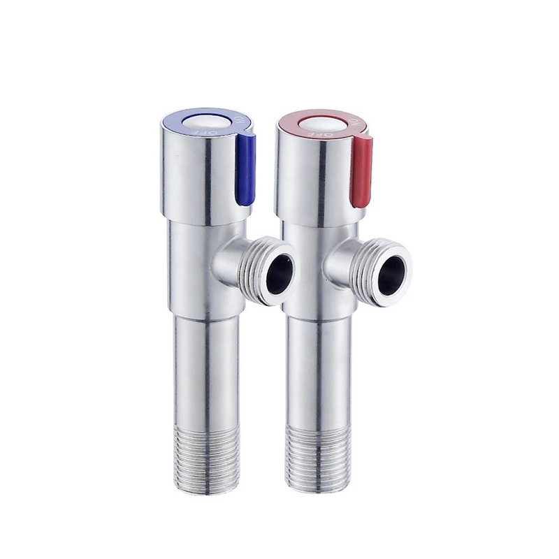 

2pcs/set Deluxe SUS304 Stainless Steel Casting Lead-free Extra-long Angle Valve Angle Stop Valves