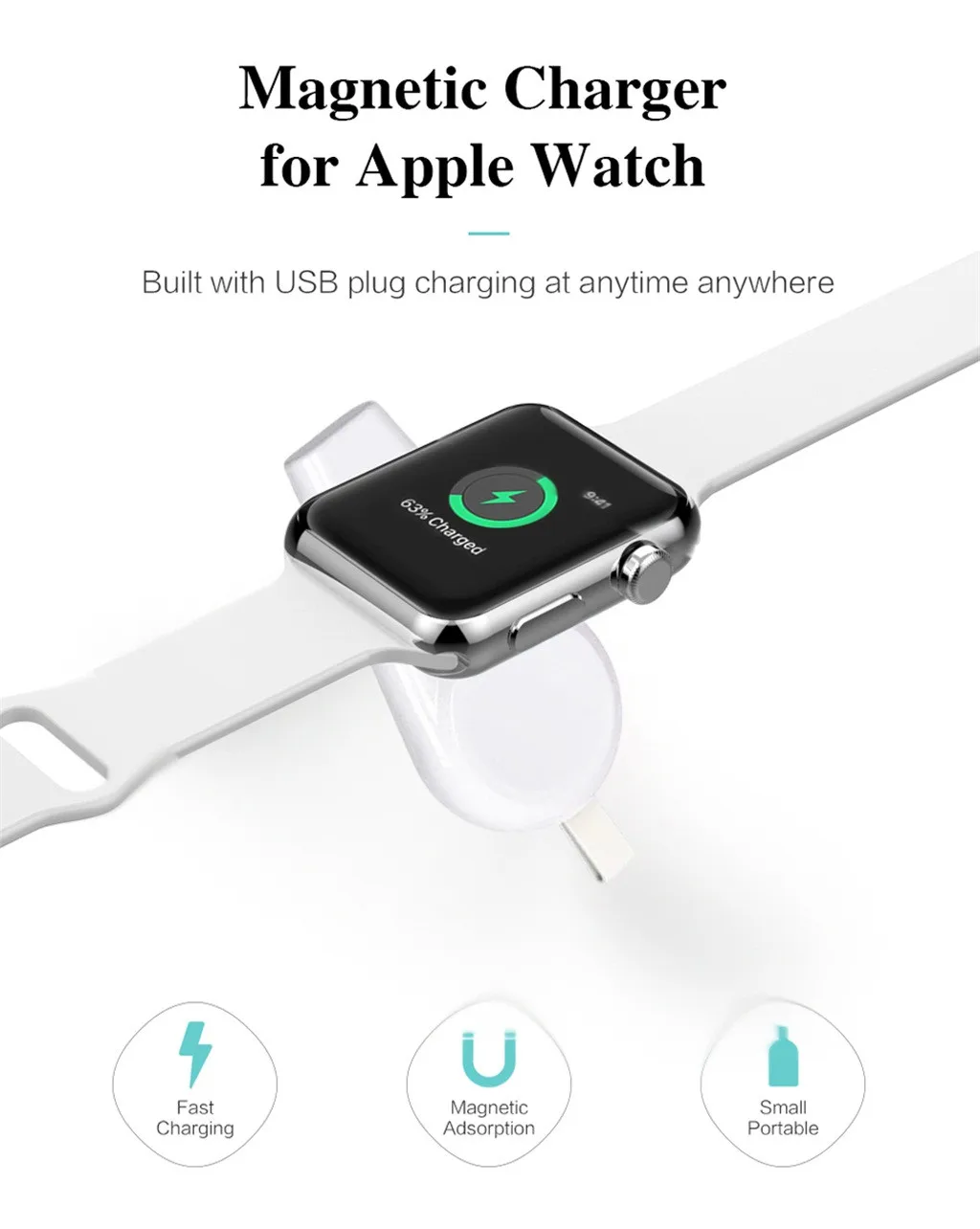 

USPS Magnetic USB Wireless Charger Charging Stand Holder Dock for Apple Watch/iWatch Series 4 40/44mm 2019 NEW
