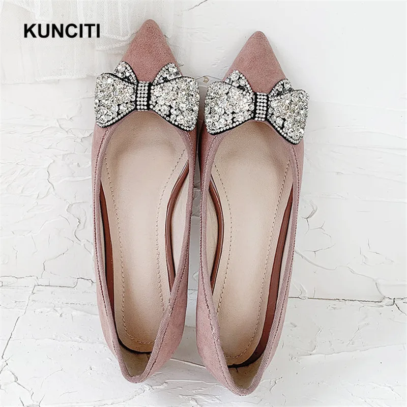 Mujeres Punta On F942 2019 Damas Gamuza Cuero Oxford Corbata Black Pisos Mulas De Slip Moño pink Zapatos Mujer Con wqIES