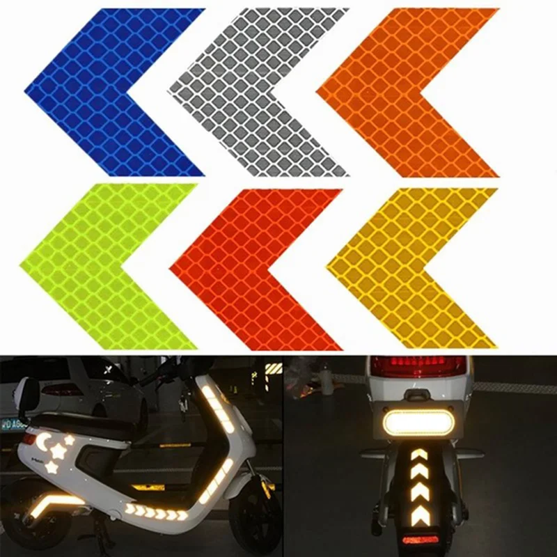 

Car Arrows Pattern Reflective Sticker Warning Decals Strips Motorcycle Auto Bumper Luminous Sticker Car Exterior Accessories