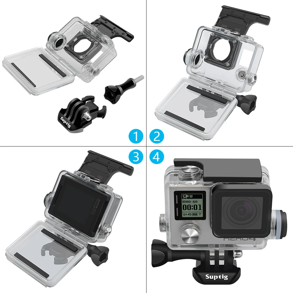 Go Pro Аксессуары для Gopro Hero 4/3+/3 Дайвинг Подводный Водонепроницаемый светодиодный светильник корпус чехол зарядный кабель