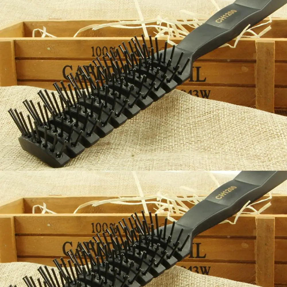 

Men Anti-Static Nine Row Ribs Comb Profession Vent Heated Styling Massage Hair Detangling Brush Back Oil Head Hairdressing Tool