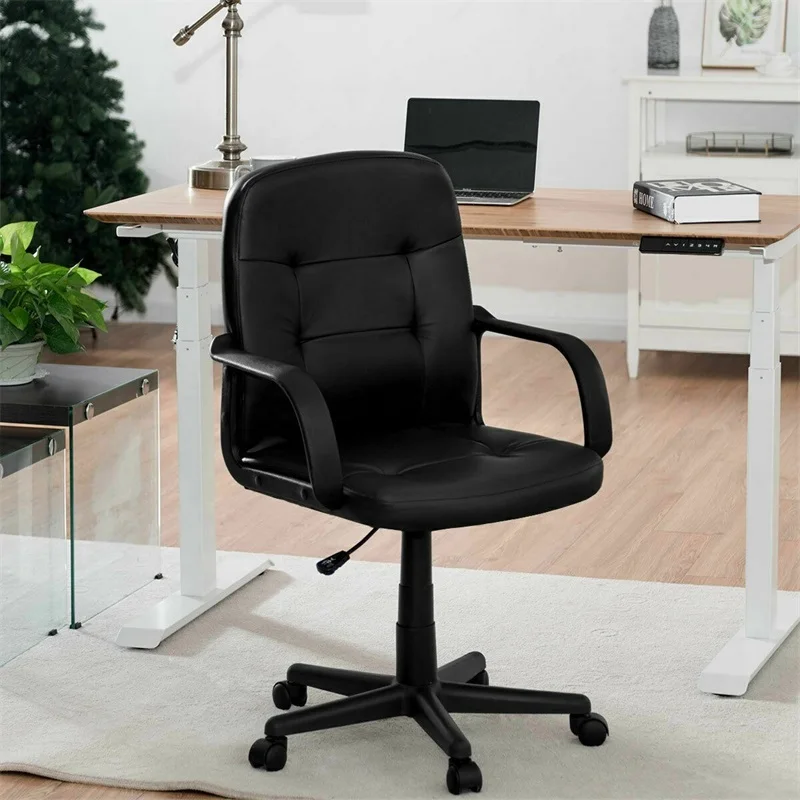 

Ergonomic Mid-Back Executive Swivel Office Chair Height Adjustable Comfortable Armrests Dual-Wheel Casters Office Chair HW60894