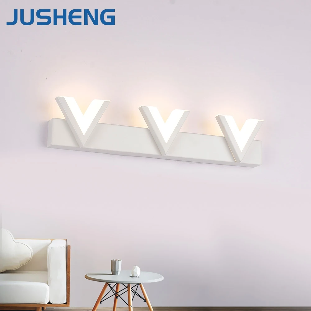 JUSHENG V shape Белый светодиодный крепеж для настенных светильников Современный топ