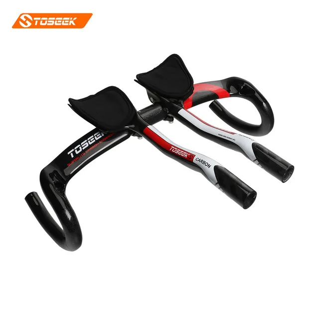 TOSEEK LK SIFEI Road Bike Carbon Handlebar With Handlebar Ends UD Gloss Red Black Green Blue