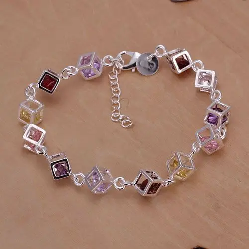 

H220 925 plating silver bracelet, 925 plating silver fashion jewelry Colored Stone Bracelet /afwaixda axbajoia