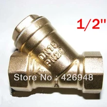 1/2 ''Размер порта Латунь Y клапан с фильтром, Y Тип фильтра клапан, кондиционер A/C трубы фильтр клапан, труба водяного насоса фильтр, 5 шт./партия